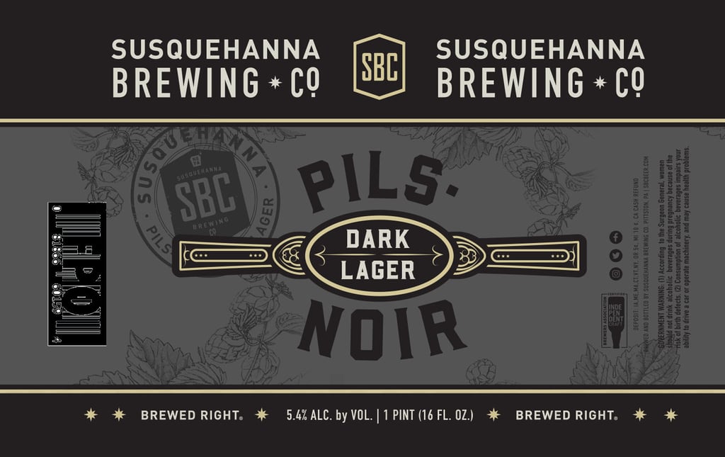 2025 Susquehanna Brewing Pils Noir 16-oz Cans