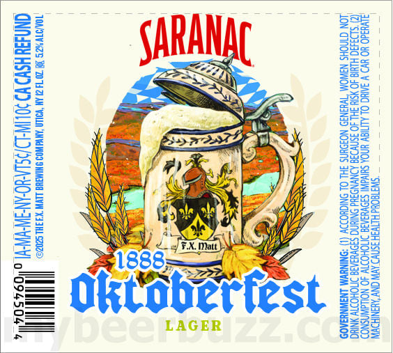 2025 Saranac Oktoberfest 12oz bottles.