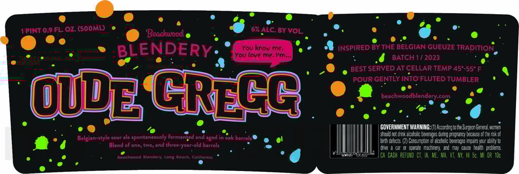 2025 Beachwood Blendery Oude Gregg 500ml bottles.