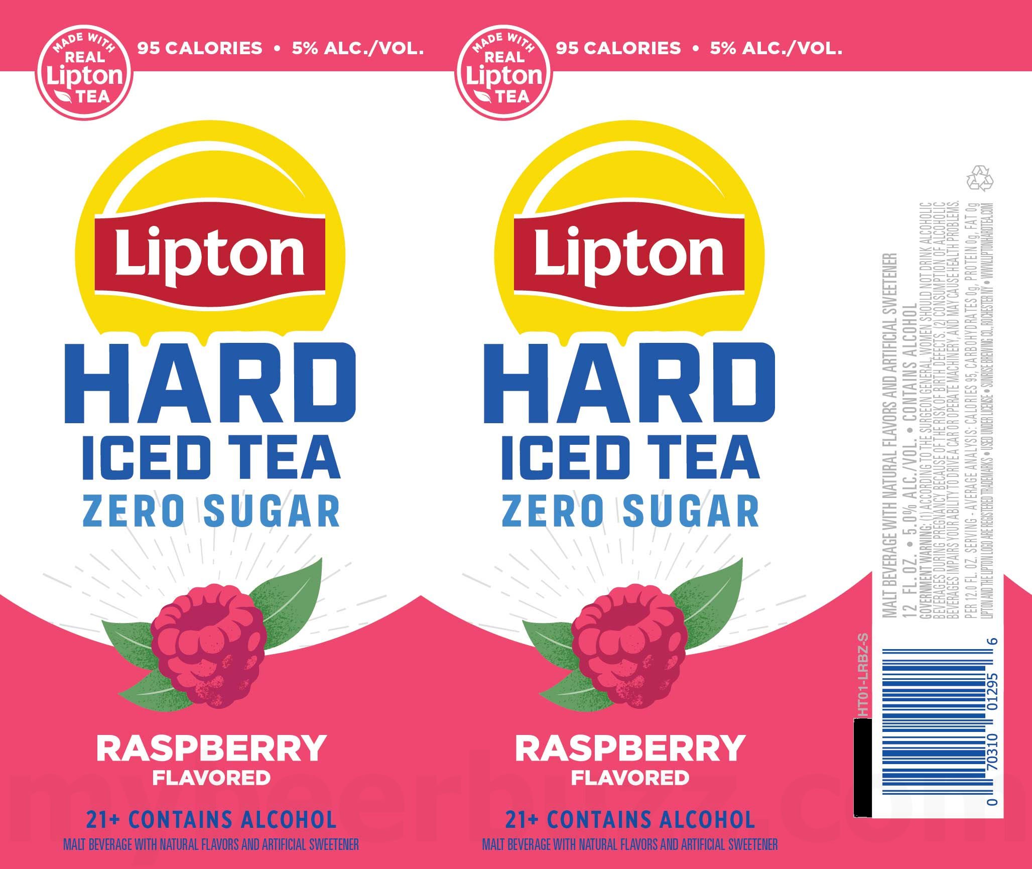 2025 Lipton Hard Iced Tea Zero Sugar Raspberry 12oz Cans