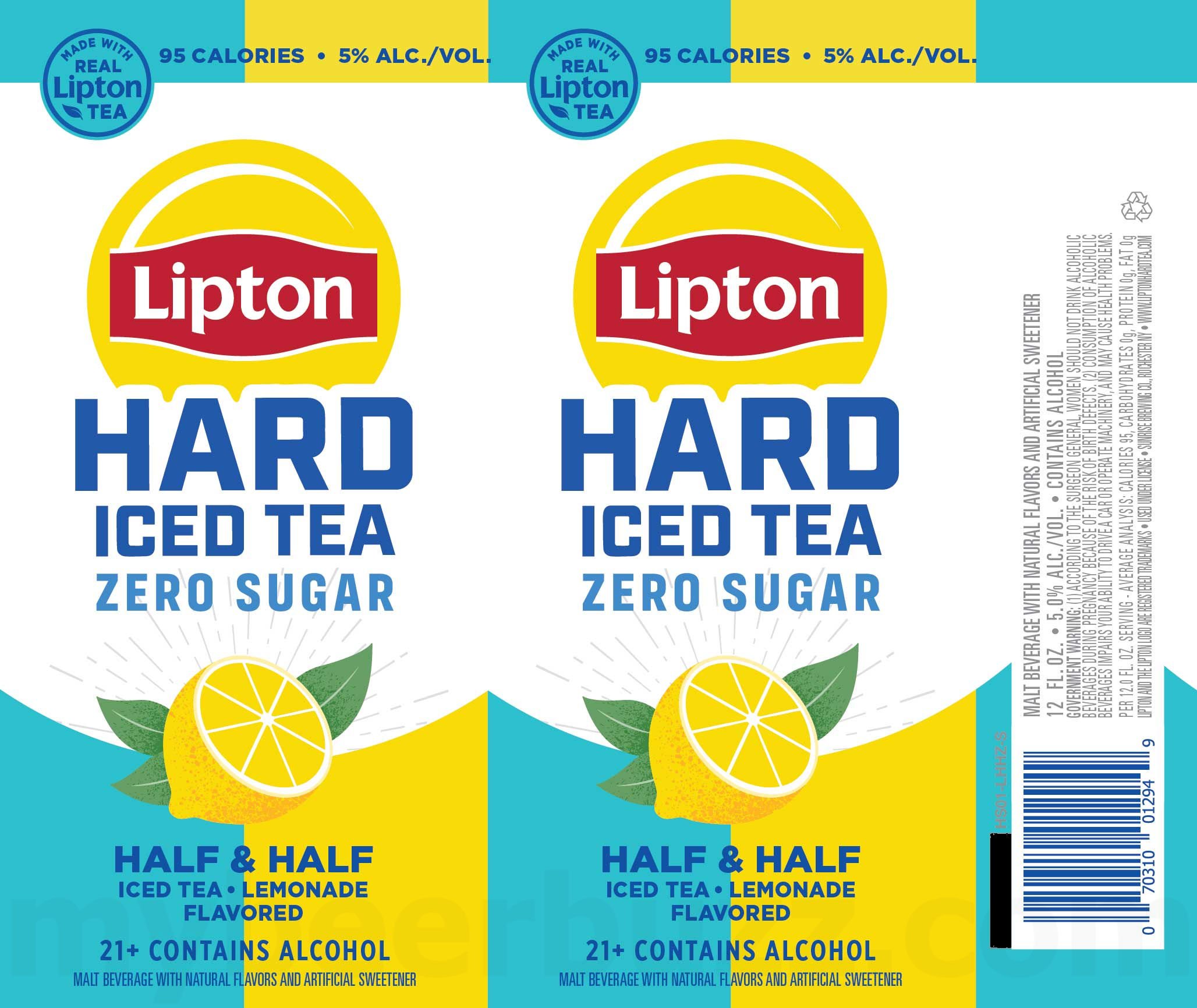 2025 Lipton Hard Iced Tea Zero Sugar Half & Half 12oz Cans