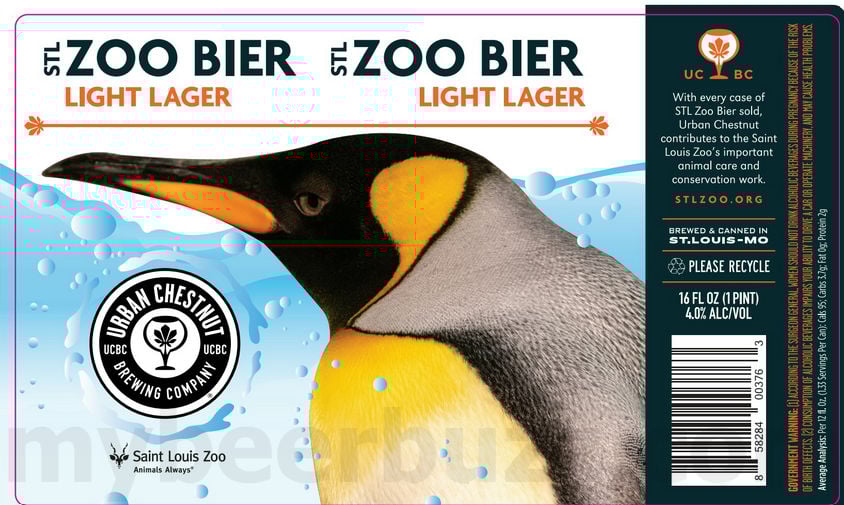 2025 Urban Chestnut STL Zoo Bier Light Lager 16oz cans.