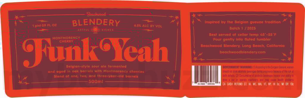 2025 beachwood Blendery Funk yeah Montmorency Cherry Bottles