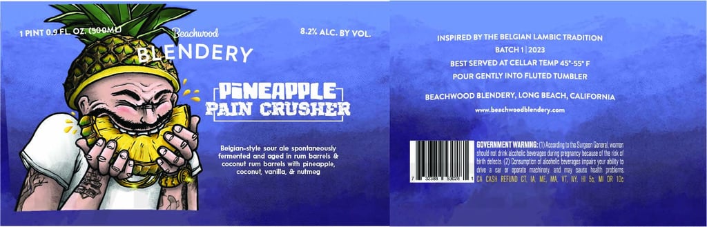 2025 Beachwood Blendery Pineapple Pain Crusher 500ml Bottles