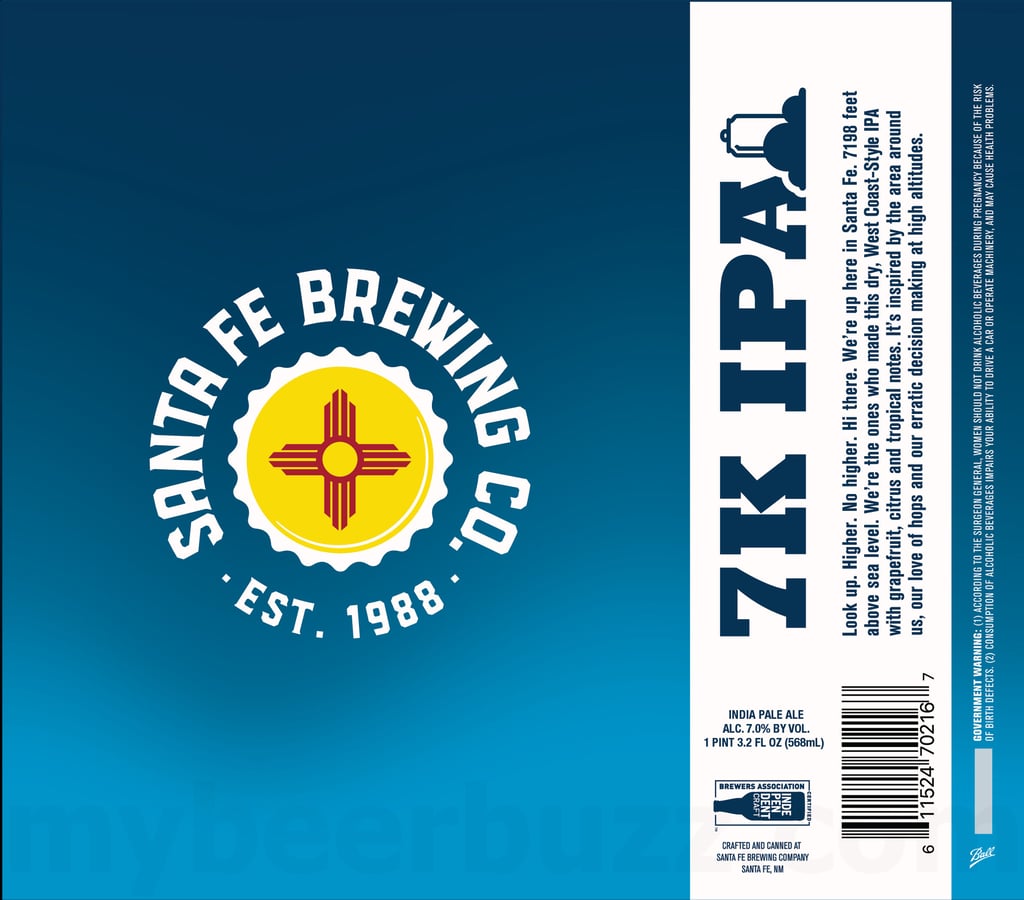 2025 Santa Fe Brewing 7K IPA 19.2-o Cans