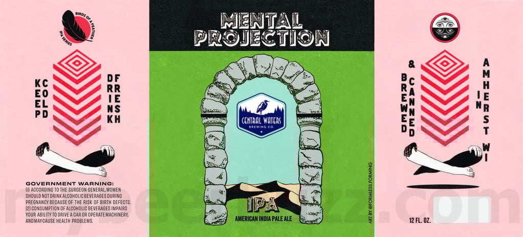 2025 Central Waters Mental Projection IPA 12oz Cans.