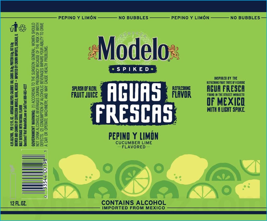 2025 Modelo SPiked Aguas Frescas Pepino Y Limon 12-oz Cans