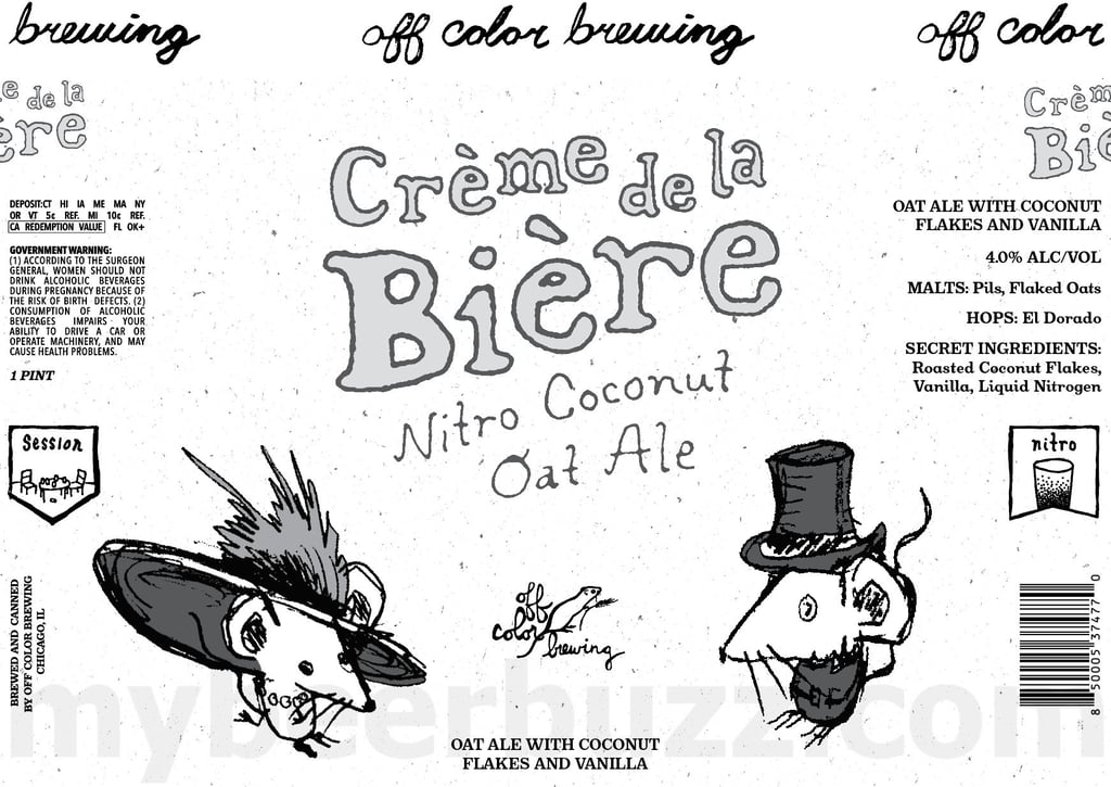 2025 Off Color Brewing Créme de la Biére 16oz Cans.