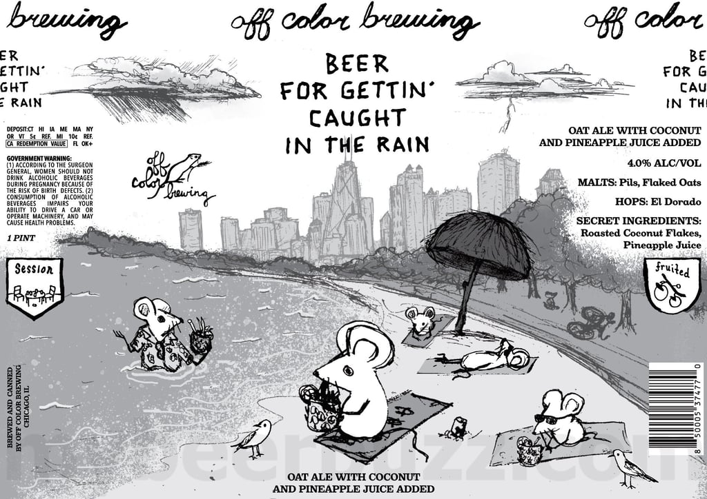 2025 Off COlor Brewing Beer For Gettin' Caught In The Rain 16oz Cans.