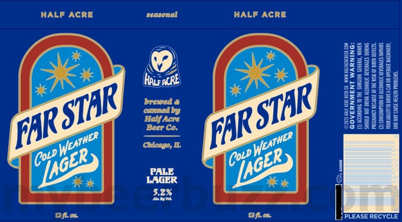 2025 Half Acre Far Star 12oz Cans.