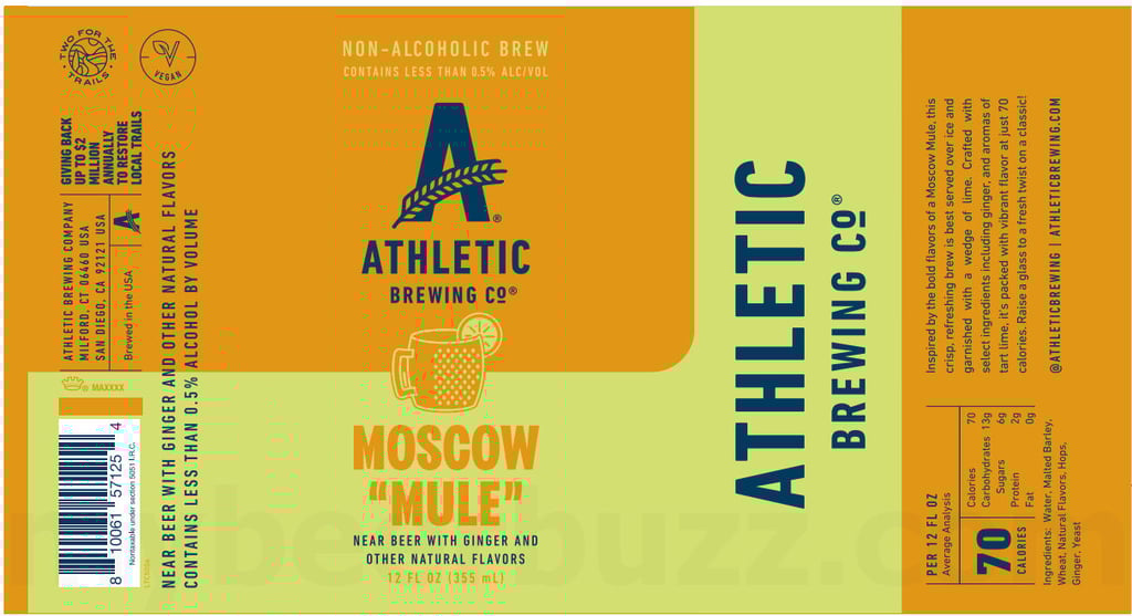 2025 Athletic Brewing Moscow Mule 12oz Cans