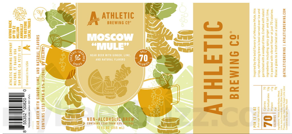 2025 Athletic Brewing Moscow "Mule" 12oz cans.