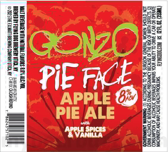 2025 Flying Dog Gonzo Pie Face 12oz bottles.