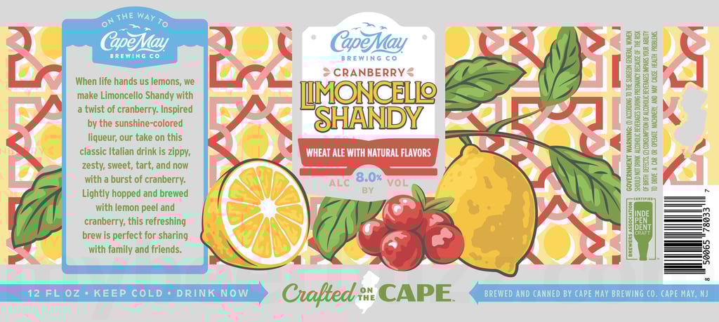 2025 Cape May Cranberry Limoncello Shandy 12-oz Cans