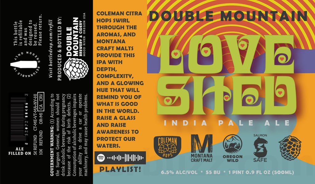 2026 Double Mountain Love Shed 500ml Bottles