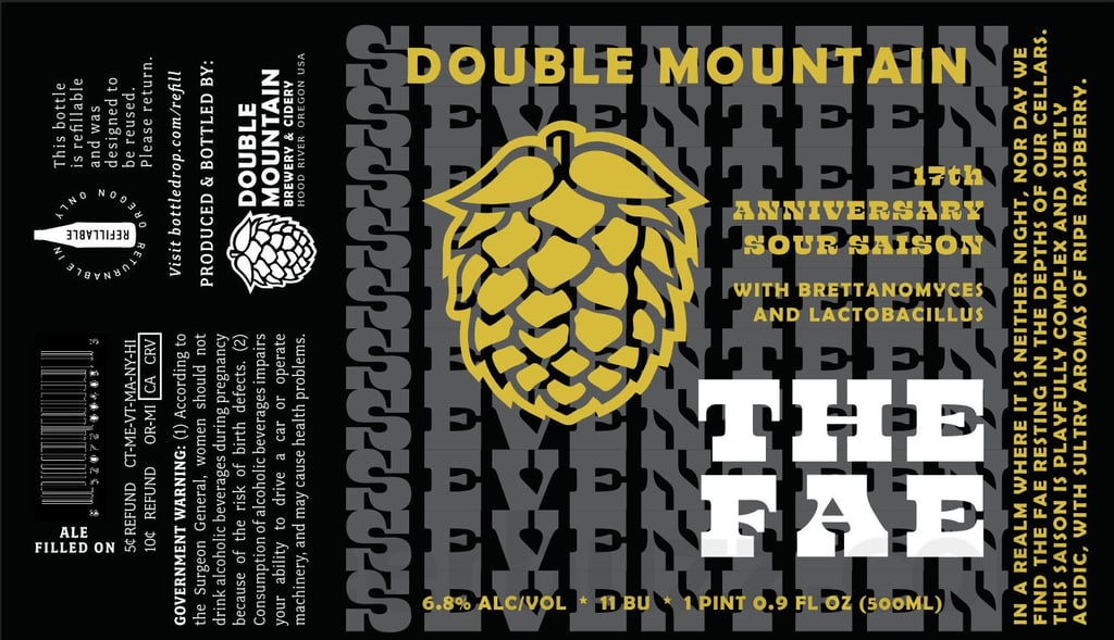 2025 Double Mountain The Fae 16th Anniversary Sour Saison 500ml Bottles.