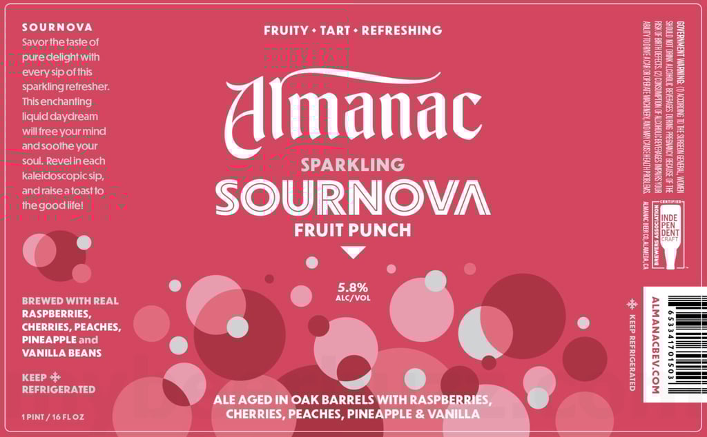 2026 Almanac Sparkling Sournova Fruit Punch 16-oz Cans