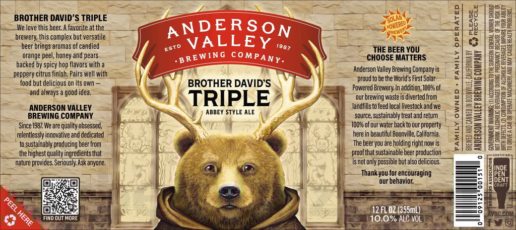 2025 Anderson Valley Brother David's Triple 12oz Cans