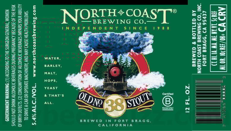 2025 North Coast Old No. 38 Stout 12oz Bottles