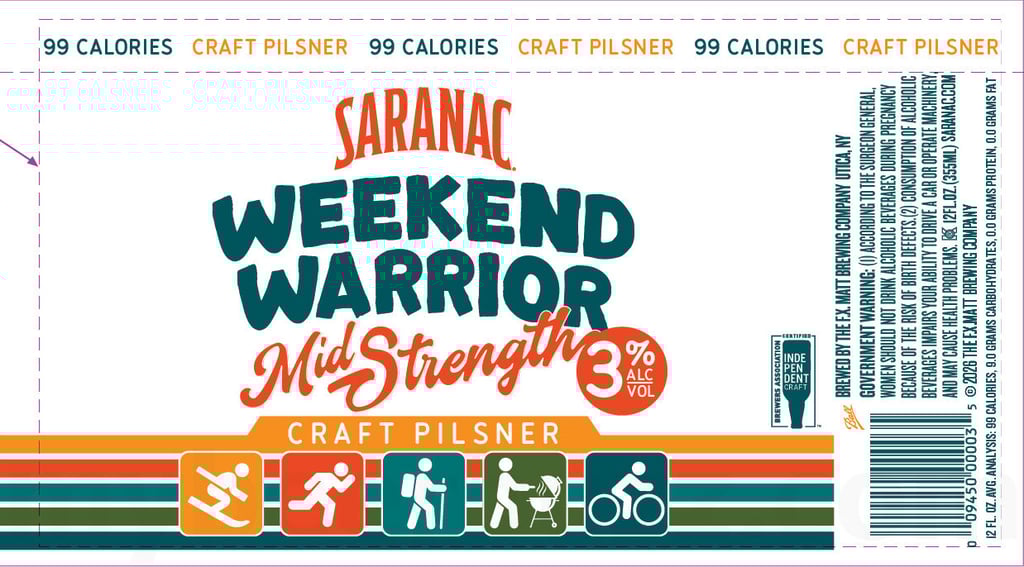 2025 Saranac Weekend Warrior Mid Strength 12-oz Cans