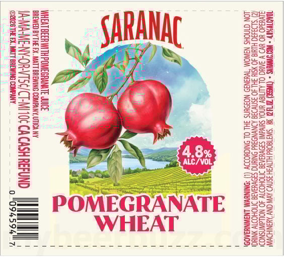 2025 Saranac Pomegranate Wheat 12-oz Bottles