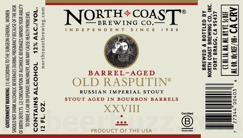 2026 North Coast Barrel-Aged Old Rasputin XXVIII 12-oz Bottles