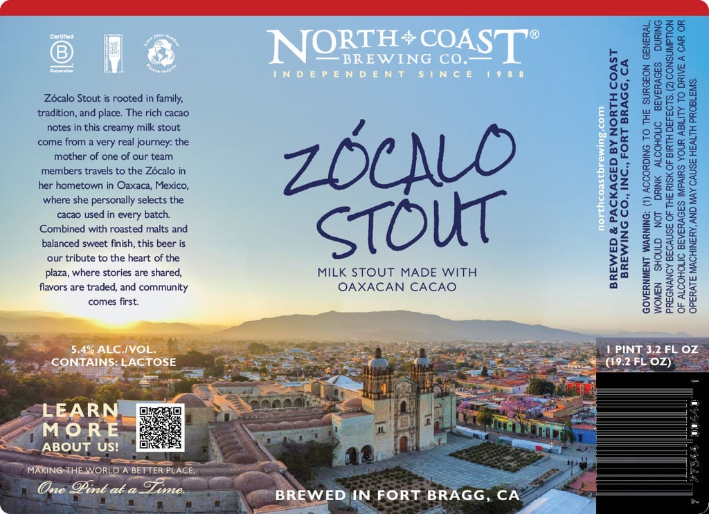 2026 North Coast Zócalo Stout 19.2-oz Cans