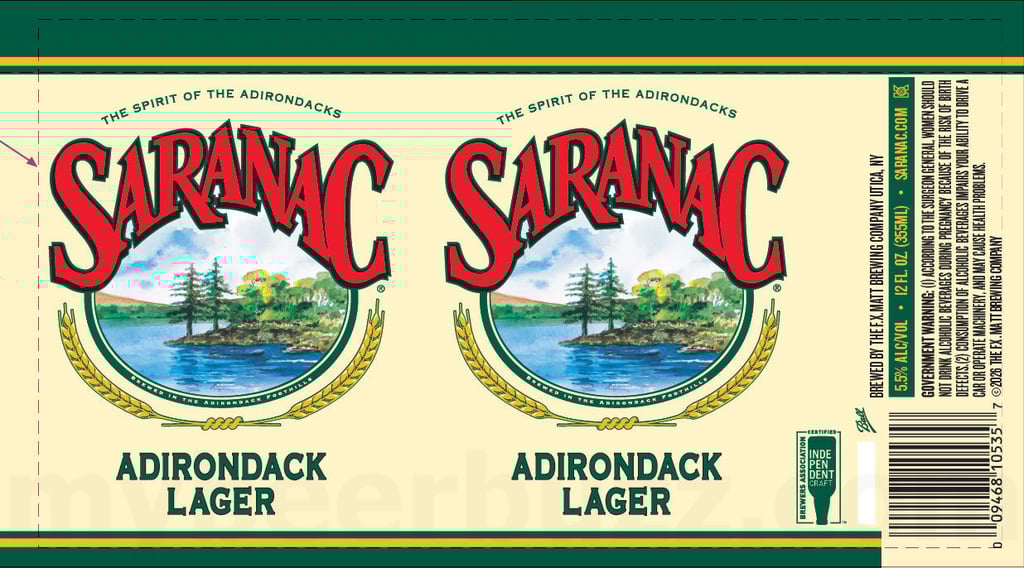 2026 Saranac Adirondack Lager 12-oz Cans