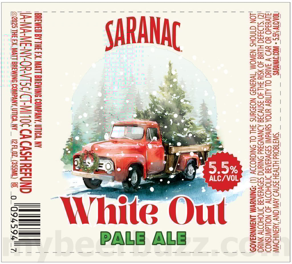 2025 Saranac White Out 12oz Bottles