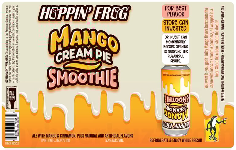 2025 Hoppin' Frog Mango Cream Pie Smoothie 16-oz Cans