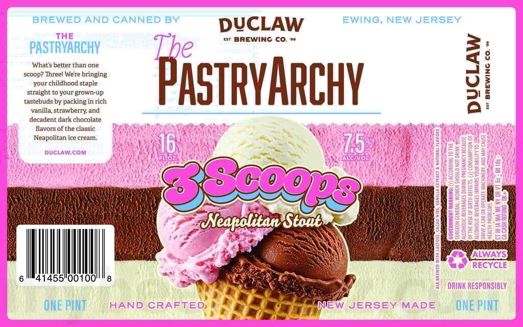 2025 DuClaw The PastryArchy 3 Scoops Neapolitan Stout 16-oz Cans