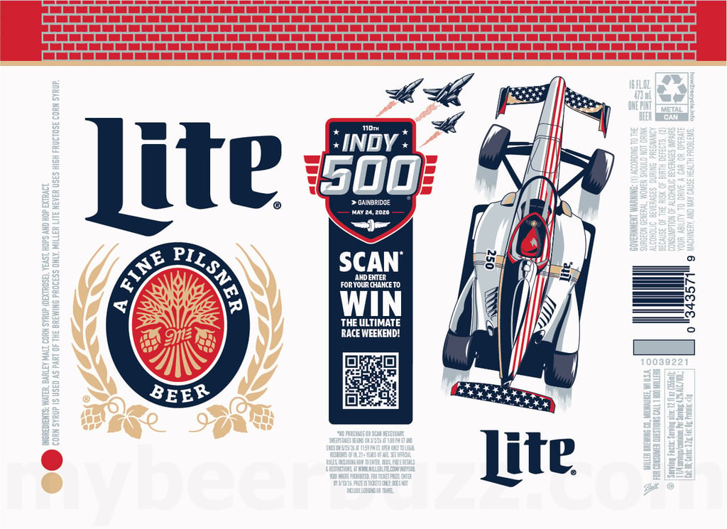 2026 Miller Lite Indy 500 Cans