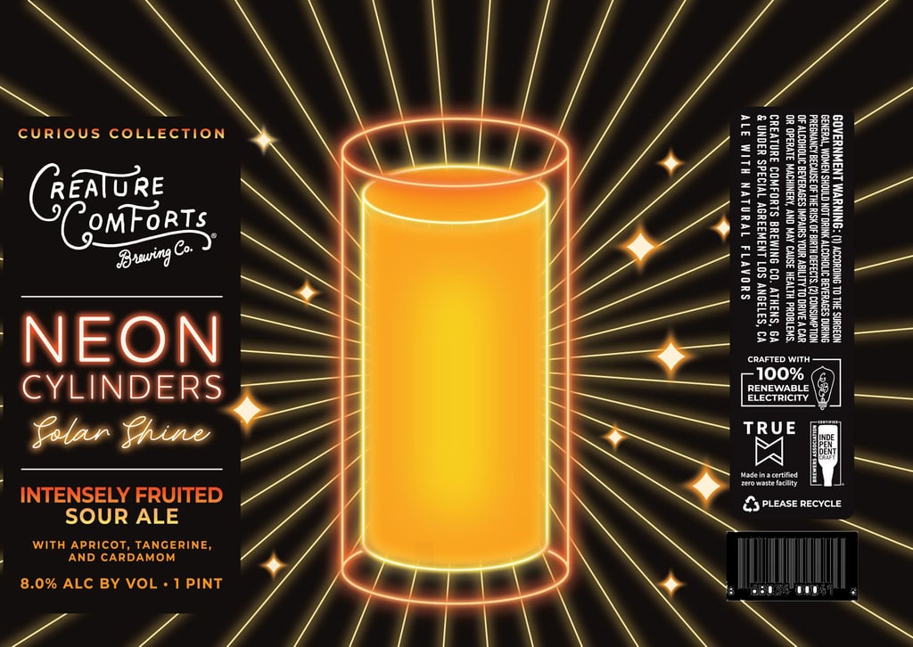2025 Creature Comforts Neon Cylinders Solar Shine 16-oz Cans