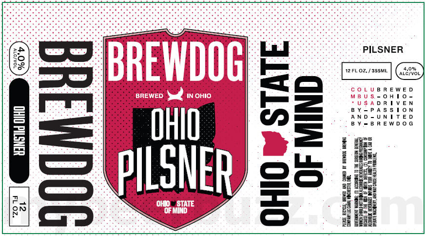 2025 BrewDog Ohio Pilsner 12oz Cans.