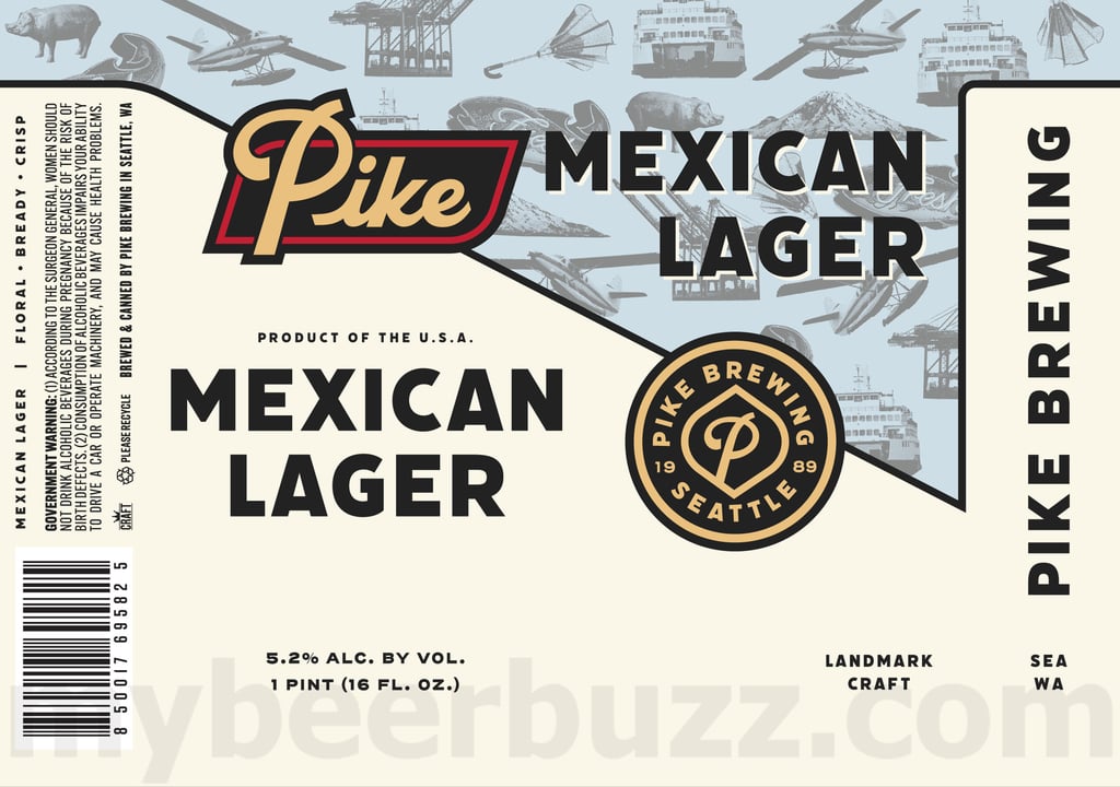 2025 Pike Brewing Mexican Lager 16oz Cans.