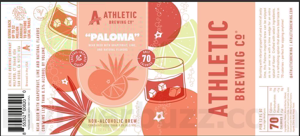 2025 Athletic Brewing "Paloma" 12oz cans