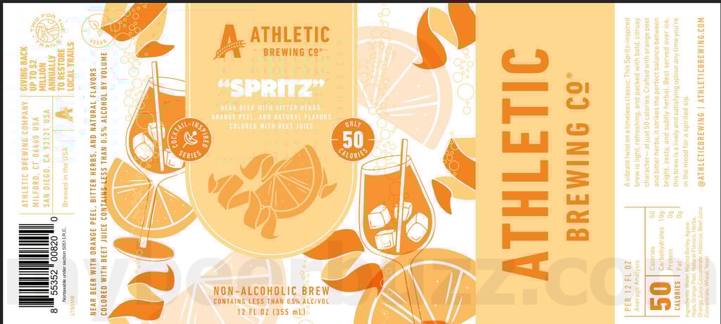 2025 Athletic Brewing "Spritz" 12oz cans.