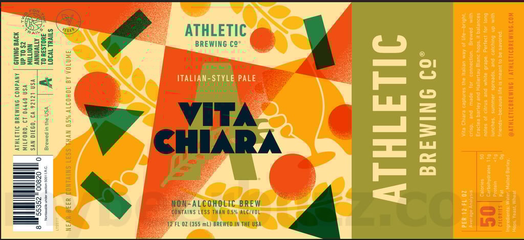 2025 Athletic Brewing Vita Chara 12oz cans.