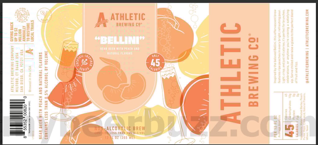 Athletic Brewing Bellini 12oz Cans.