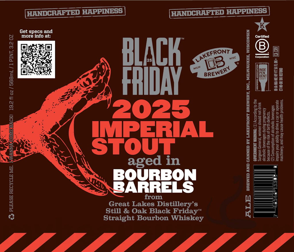 2025 Lakefront Black Friday Imperial Stout 19.2-oz Cans
