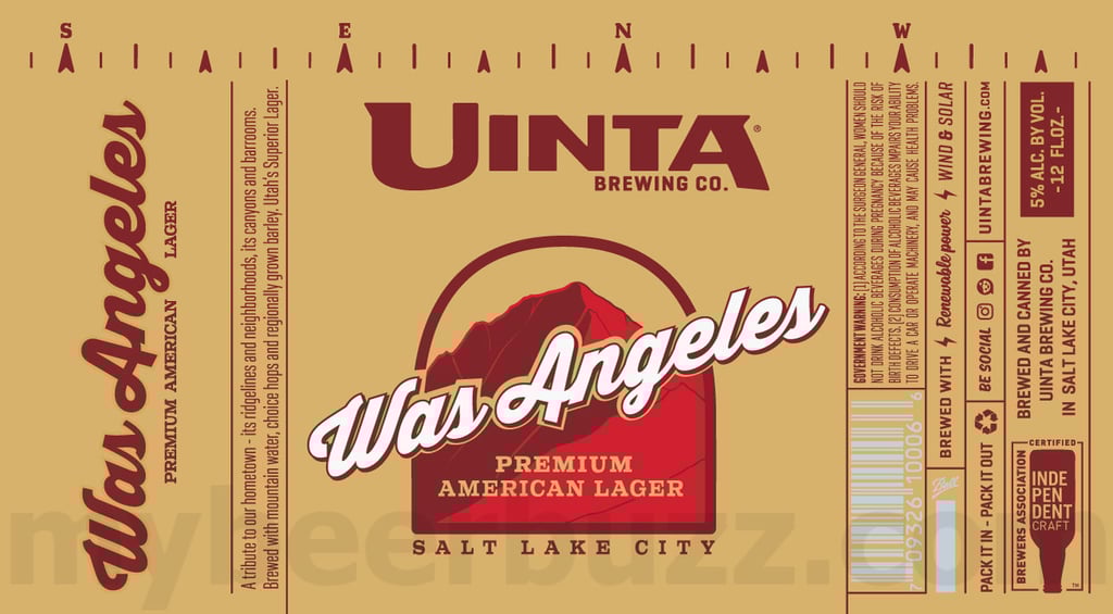 2025 Uinta Was Angeles premium American lager 12oz Cans.