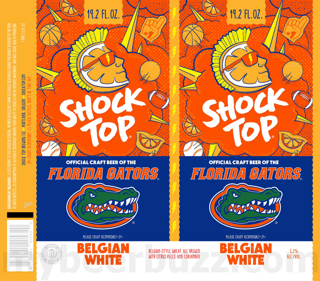 2025 Shock Top Belgian WHite Florida Gators Collaboration 19.2oz Cans.