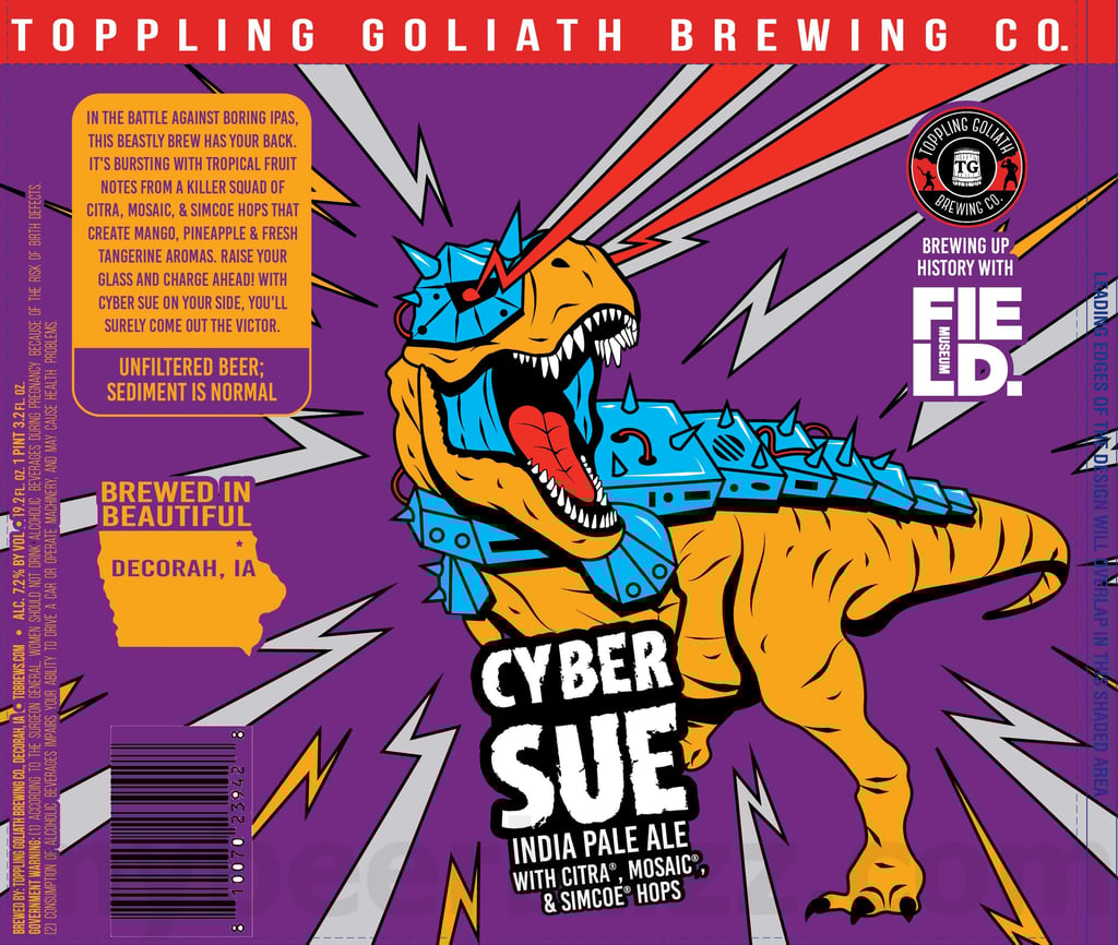 2025 Toppling Goliath Cyber Sue IPA 19.2oz Cans.