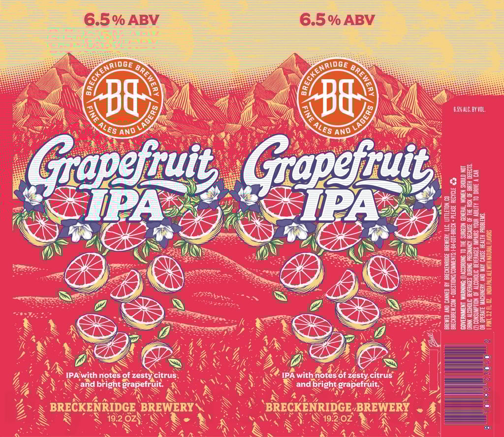 2026 Breckenridge Brewery Grapefruit IPA 19.2-oz Cans