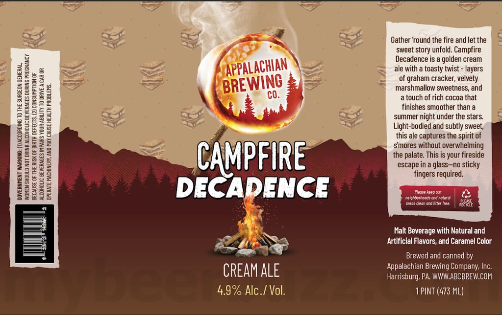 2025 Appalachian brewing Campfire Decadence 16oz Cans.