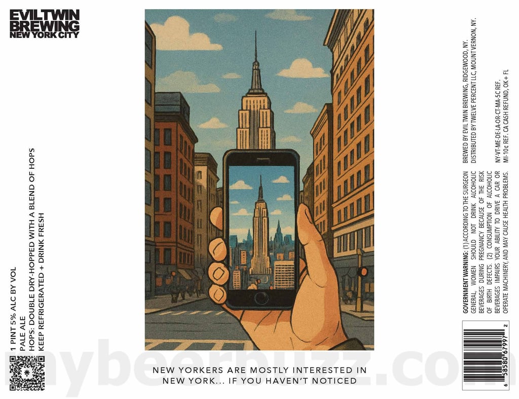 2025 Evil Twin New Yorkers Are Mostly Interested in New York...If You Haven't Noticed 16oz Cans.