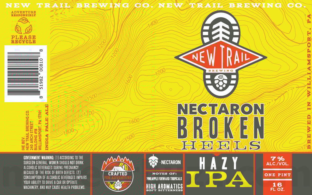 New Trail Nectaron Broken Heels hazy IPA 16oz Cans