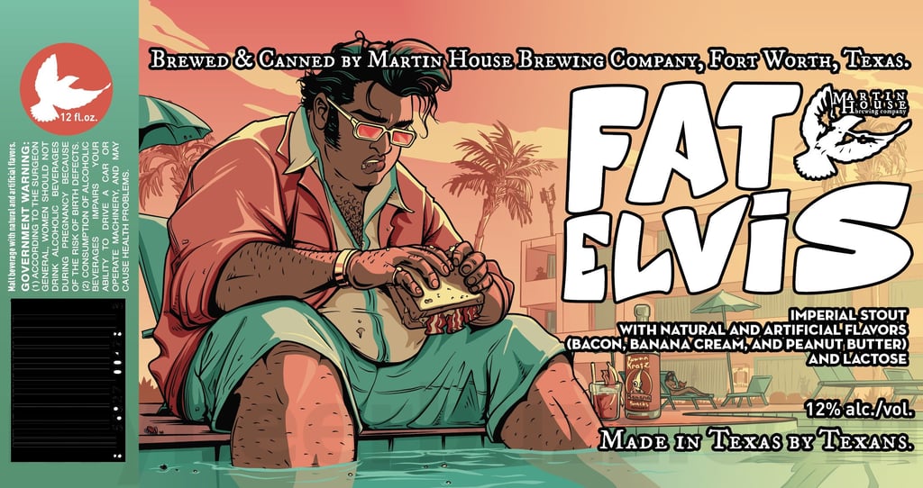 2025 Martin House Fat Elvis 12oz cans.