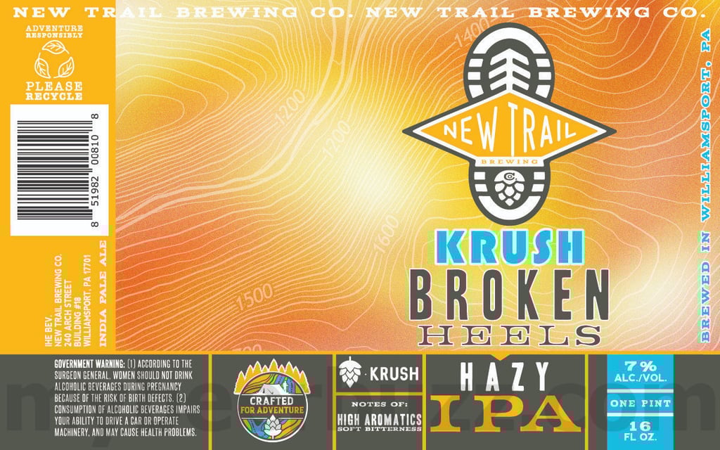 2025 New Trail Brewing Krush Broken Heels 16oz Cans.