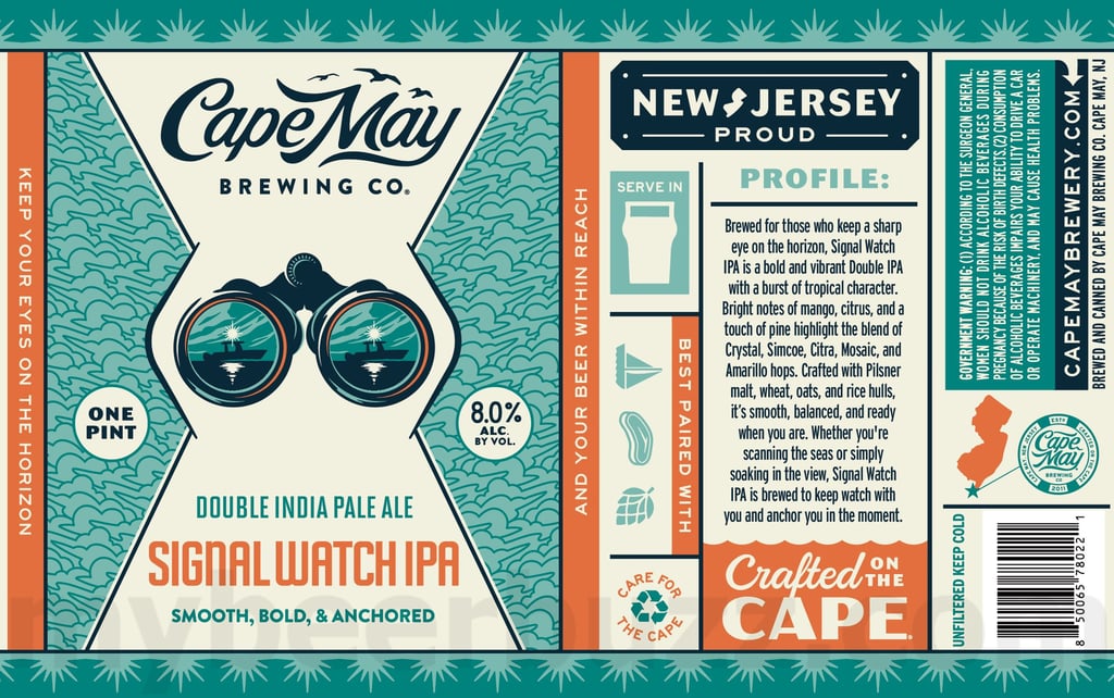 2025 Cape May Signal Watch IPA 16oz Cans.